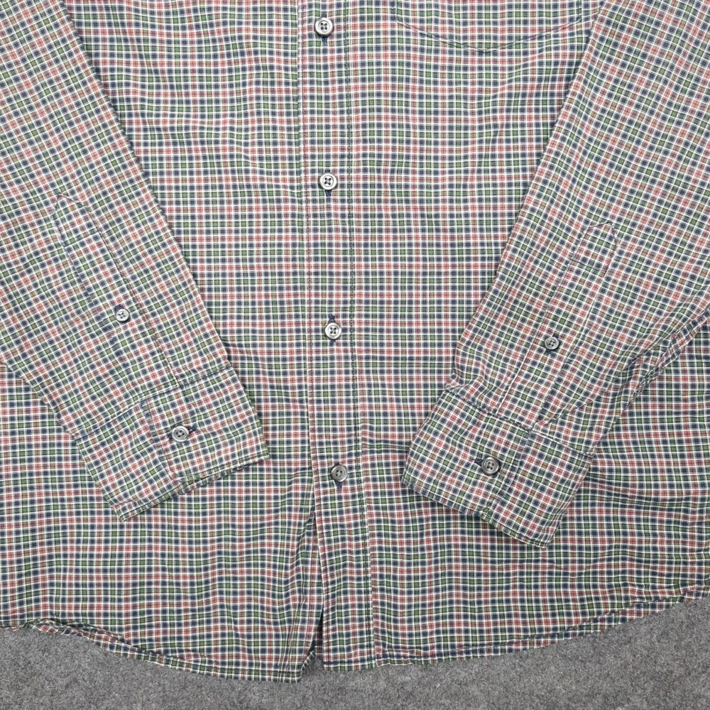 Old Navy Men's Plaid Long Sleeve Button Down Shirt‎ Large Made in Indonesia